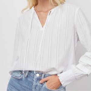 Rails White Caterina Smocked Sleeves Top
Size M